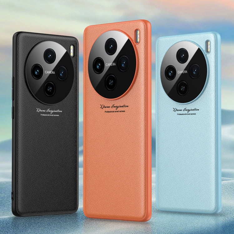 For vivo X100 GKK Precision Hole Ultra-thin Full Coverage Leather Phone Case(Orange)