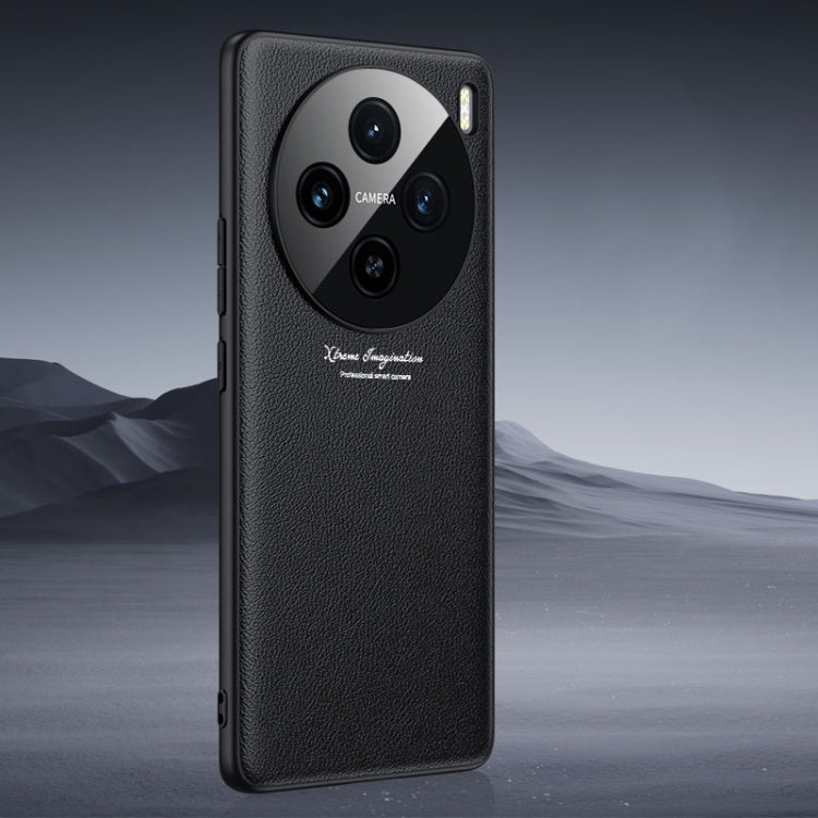 Pour coque de téléphone en cuir ultra-fine à trous de précision GKK pour vivo X100 (noir)