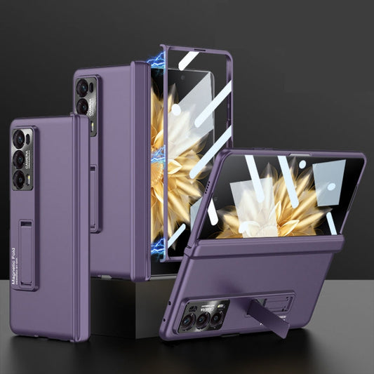 Pour Honor Magic V2 GKK Coque de téléphone tout compris avec charnière magnétique intégrée (Violet)