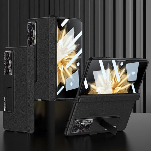 Pour l'étui de téléphone en cuir à rabat à charnière magnétique intégrée GKK Magic V2 avec support (noir)