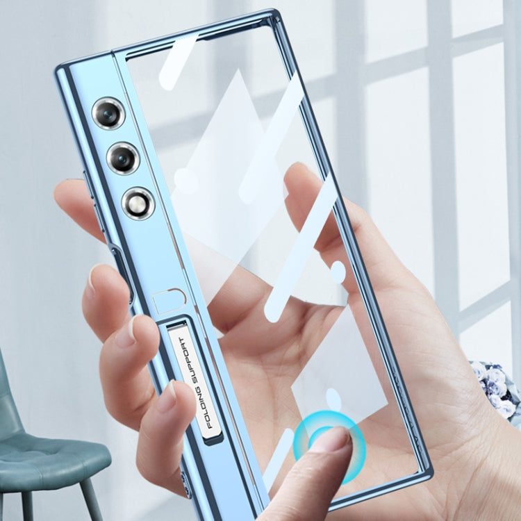 For Honor V Purse GKK Integrated Flip Electroplating TPU Case with Holder(Black)