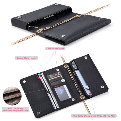 ViLi GHC Series Crossbody Bag RFID Leather Phone Case, 20 x 10 x 3.5cm(Black)