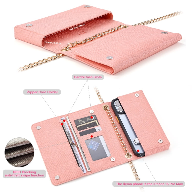 ViLi GHC Series Crossbody Bag RFID Leather Phone Case, 20 x 10 x 3.5cm(Pink)