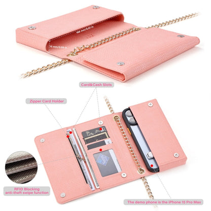 ViLi GHC Series Crossbody Bag RFID Leather Phone Case, 20 x 10 x 3.5cm(Pink)