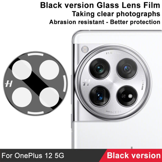 Pour OnePlus 12 5G Film de protection en verre pour objectif de caméra arrière IMAK Version noire