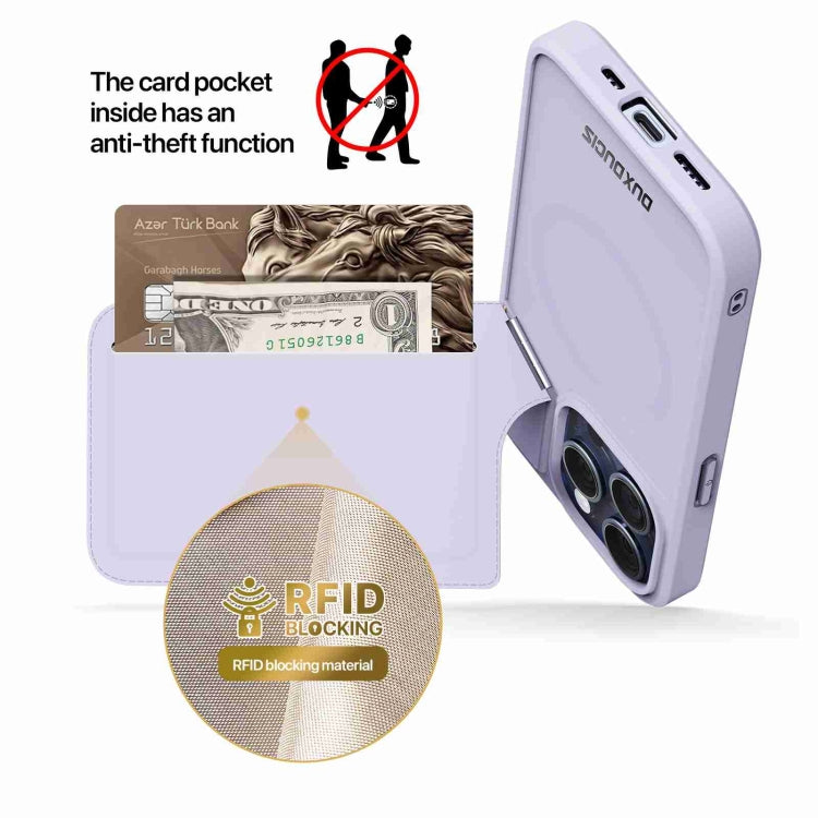 For iPhone 13 Pro DUX DUCIS Rafi II Series MagSafe Magnetic Holder RFID Phone Case(Purple)