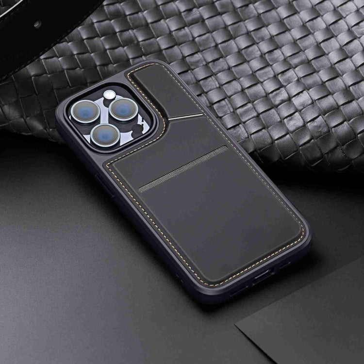 For iPhone 14 Pro Max DUX DUCIS Rafi II Series MagSafe Magnetic Holder RFID Phone Case(Black)