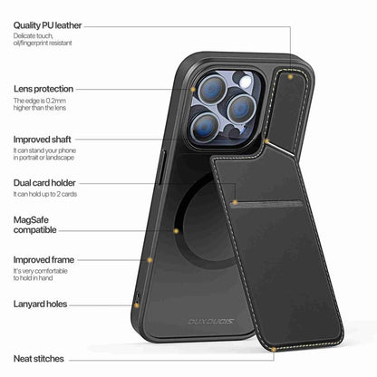 For iPhone 14 Pro Max DUX DUCIS Rafi II Series MagSafe Magnetic Holder RFID Phone Case(Black)