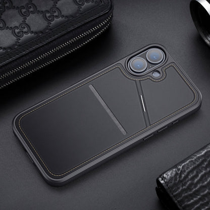 For iPhone 16 DUX DUCIS Rafi II Series MagSafe Magnetic Holder RFID Phone Case(Black)