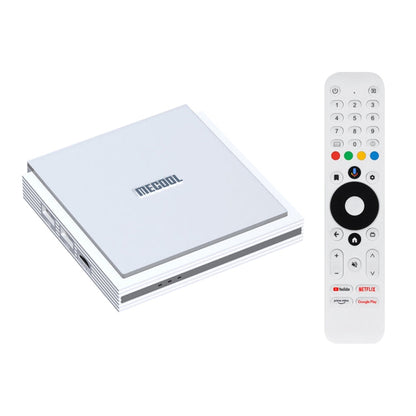 Boîtier TV Intelligent MECOOL KM2 Plus Android 11 Wi-Fi Double Bande avec Commande Vocale 4 Go + 32 Go, Prise AU (Blanc)