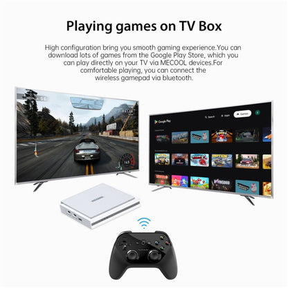 MECOOL KM2 Plus Android 11 Dual-band WiFi Smart Voice TV Box 4GB+32GB, US Plug(White)
