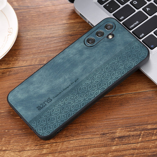 For Samsung Galaxy A34 5G AZNS 3D Embossed Skin Feel Phone Case(Dark Green)