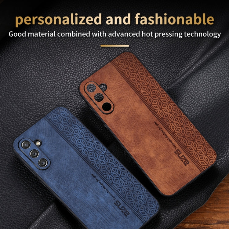 For Samsung Galaxy A34 5G AZNS 3D Embossed Skin Feel Phone Case(Brown)