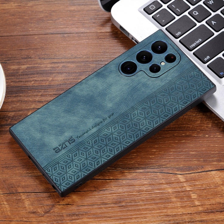 Pour Samsung Galaxy S24 Ultra 5G AZNS Étui de téléphone à motif gaufré 3D toucher peau (vert foncé)