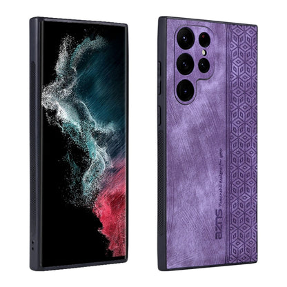 Pour Samsung Galaxy S24 Ultra 5G AZNS Étui de téléphone à motif 3D aspect cuir (Violet)