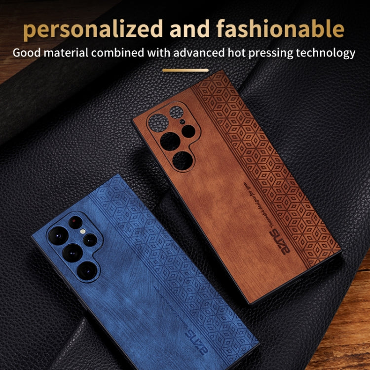 For Samsung Galaxy S24 Ultra 5G AZNS 3D Embossed Skin Feel Phone Case(Brown)