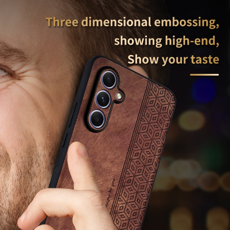 For Samsung Galaxy A55 5G AZNS 3D Embossed Skin Feel Phone Case(Black)