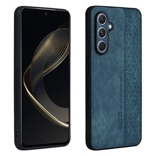 For Samsung Galaxy A55 5G AZNS 3D Embossed Skin Feel Phone Case(Dark Green)