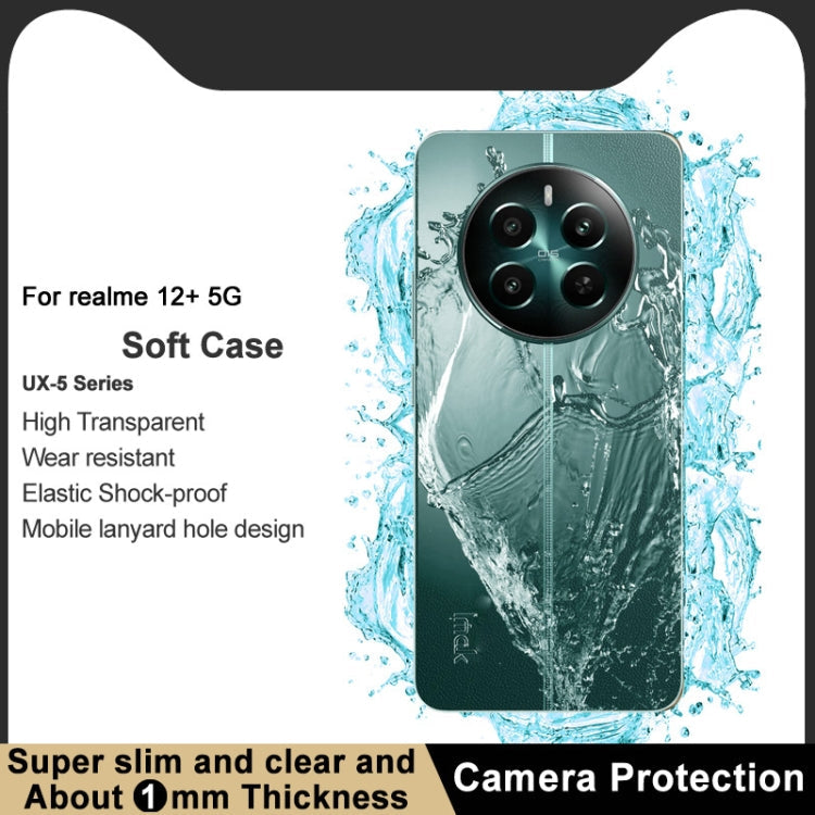 Pour Realme 12+ 5G / NARZO 70 Pro 5G Coque de protection antichoc en TPU transparent série imak UX-5 (Transparent)