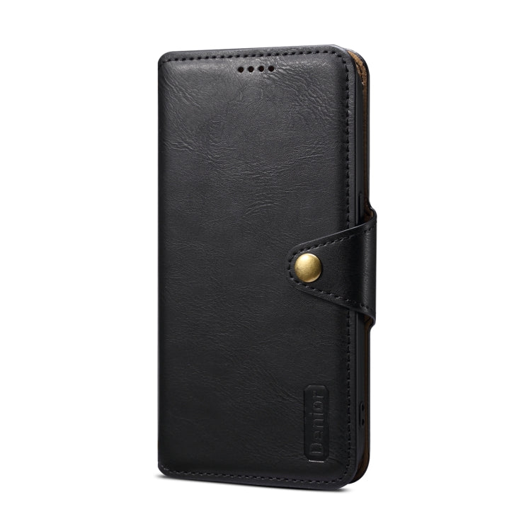 For iPhone 15 Plus Denior Cowhide Texture Wallet Style Leather Phone Case(Black)