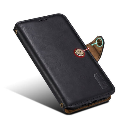 Pour iPhone 14 Plus Coque de Téléphone en Cuir Style Portefeuille avec Texture Peau de Vache Denior (Noir)