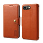 For iPhone SE 2022/SE 2020/6/7/8 Denior Cowhide Texture Wallet Style Leather Phone Case(Brown)