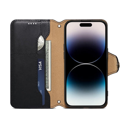 For iPhone 12 Pro Denior Cowhide Texture Wallet Style Leather Phone Case(Black)