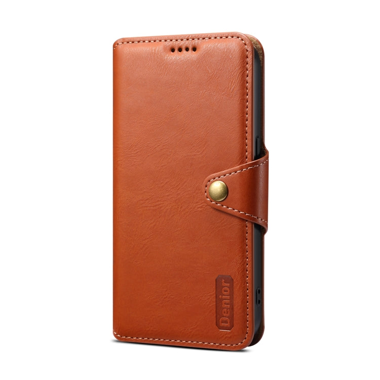 For iPhone 12 Pro Denior Cowhide Texture Wallet Style Leather Phone Case(Brown)