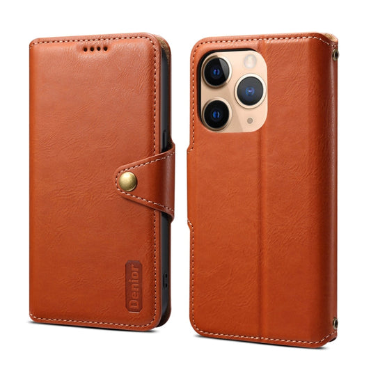 Pour iPhone 11 Pro Étui de téléphone en cuir style portefeuille avec texture en peau de vache Denior (Marron)