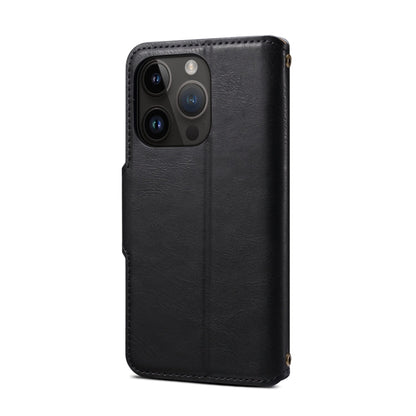 For iPhone XS Max Denior Cowhide Texture Wallet Style Leather Phone Case(Black)