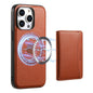 For iPhone 13 Pro Denior Cowhide Texture Leather MagSafe Detachable Wallet Phone Case(Brown)
