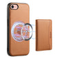 For iPhone SE 2022/2020/8/7 Denior Cowhide Texture Leather MagSafe Detachable Wallet Phone Case(Khaki)
