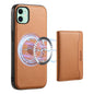 Pour iPhone 11 Étui Portefeuille Détachable Magnétique en Cuir Véritable Texture Vachette Denior (Kaki)