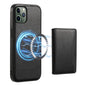 For iPhone 11 Pro Denior Cowhide Texture Leather MagSafe Detachable Wallet Phone Case(Black)