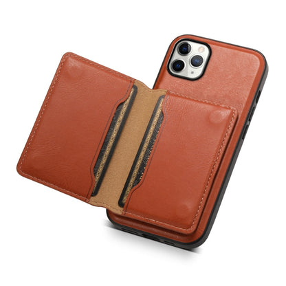 Pour iPhone 11 Pro Max Étui de téléphone portefeuille détachable MagSafe en cuir avec texture de peau de vache Denior (Marron)