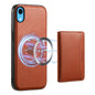 For iPhone XR Denior Cowhide Texture Leather MagSafe Detachable Wallet Phone Case(Brown)