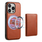 For iPhone 16 Pro Denior Cowhide Texture Leather MagSafe Detachable Wallet Phone Case(Brown)