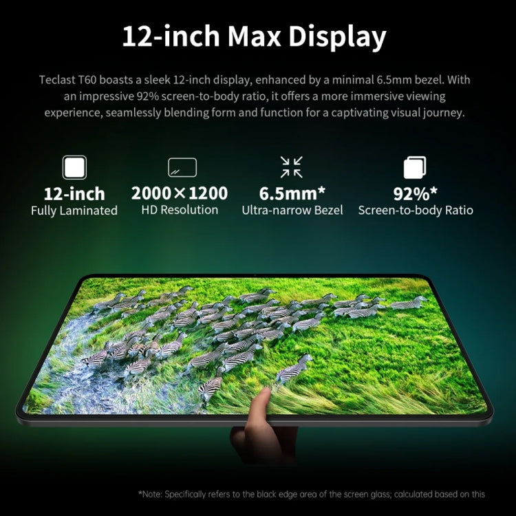 Teclast T60 4G LTE Tablet PC 12 inch, 8GB+256GB,  Android 14 Unisoc T616 Octa Core, Support Dual SIM