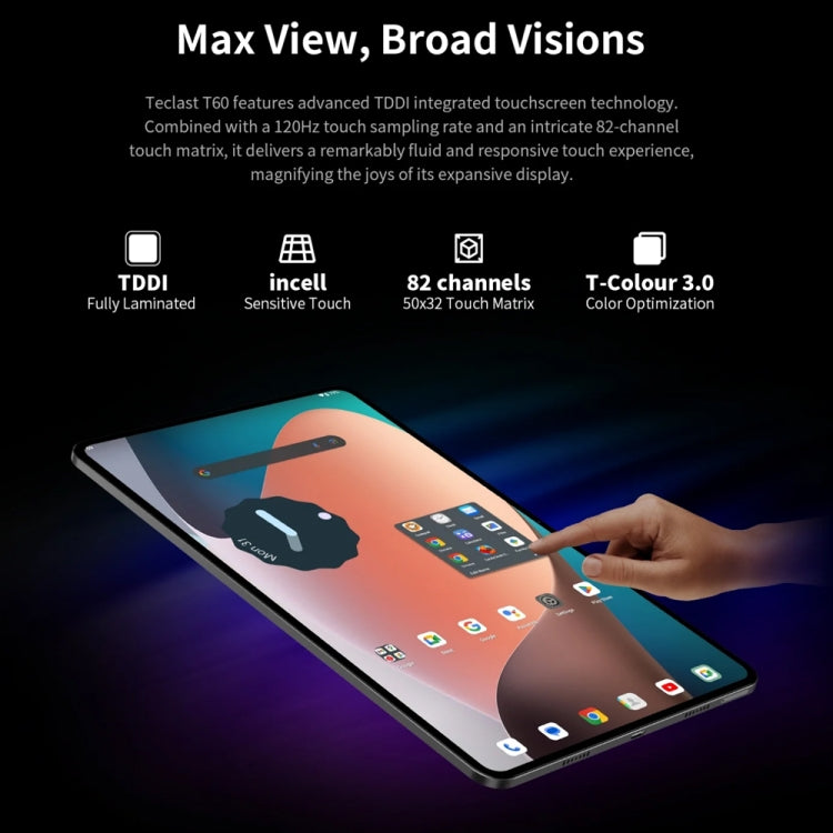 Teclast T60 4G LTE Tablet PC 12 inch, 8GB+256GB,  Android 14 Unisoc T616 Octa Core, Support Dual SIM