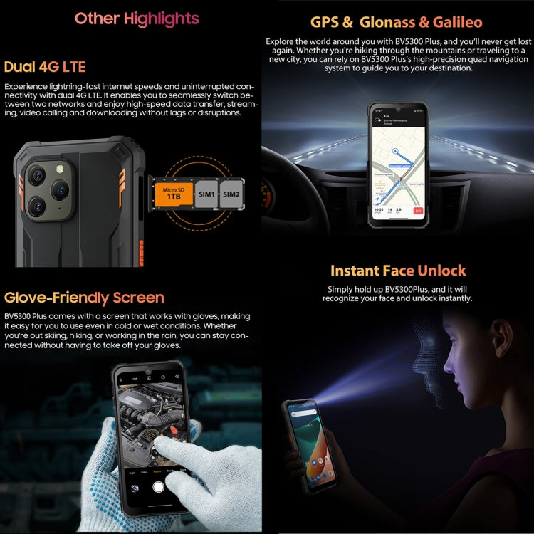 [Entrepôt HK] Blackview BV5300 Plus, 8GB+128GB, IP68/IP69K/MIL-STD-810H, 6,1 pouces Android 13 MediaTek Helio G72 Octa Core, Réseau: 4G, OTG(Vert)