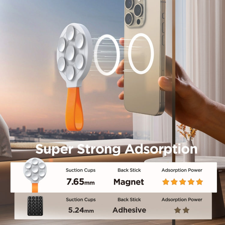 JOYROOM JR-ZS393 Suction Cup Magnetic Phone Holder(White Orange)