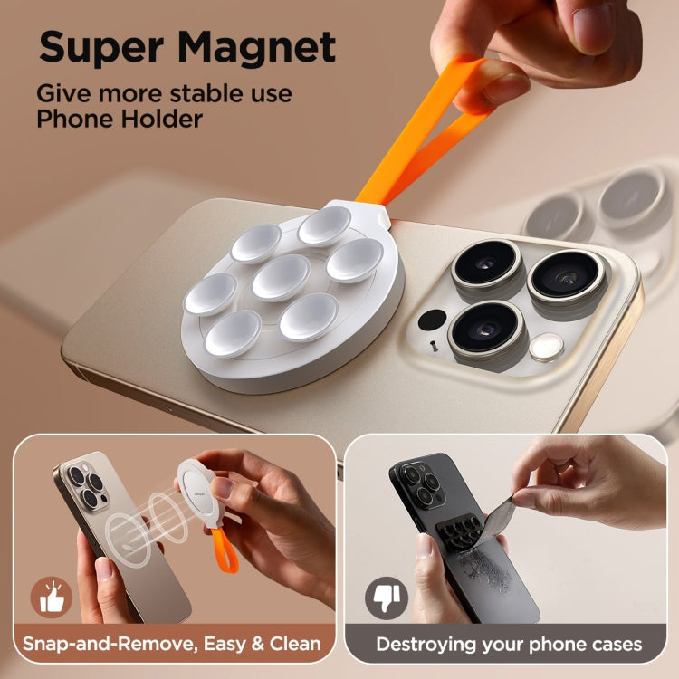 JOYROOM JR-ZS393 Suction Cup Magnetic Phone Holder(White Orange)