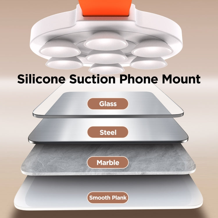 JOYROOM JR-ZS393 Suction Cup Magnetic Phone Holder(White Orange)