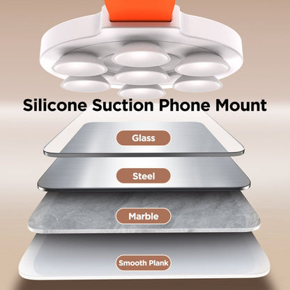 JOYROOM JR-ZS393 Suction Cup Magnetic Phone Holder(White Orange)