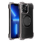 For iPhone 13 Pro R-JUST RJ51-1 Hollow Rotating Holder MagSafe Magnetic Metal Phone Case(Silver Grey)