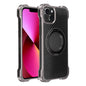 For iPhone 13 R-JUST RJ51-1 Hollow Rotating Holder MagSafe Magnetic Metal Phone Case(Silver Grey)