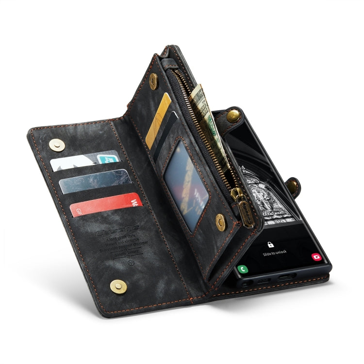 For Samsung Galaxy S24 Ultra 5G CaseMe 008 Detachable Multifunctional Leather Phone Case(Black)