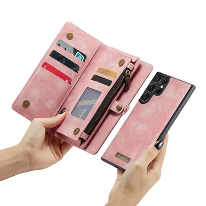 For Samsung Galaxy S24 Ultra 5G CaseMe 008 Detachable Multifunctional Leather Phone Case(Pink)
