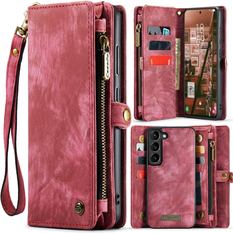 Pour Samsung Galaxy S24 5G CaseMe 008 Étui portefeuille multifonctionnel en cuir détachable (rouge)