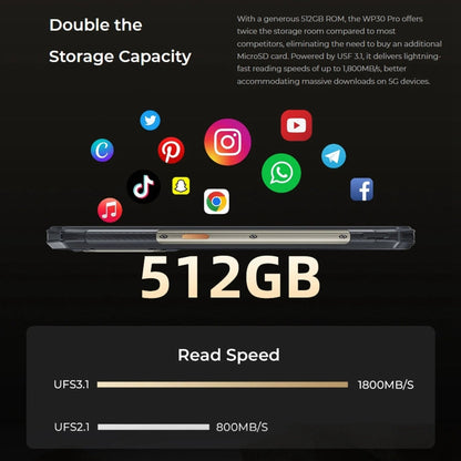 [HK Warehouse] Oukitel WP30 Pro 5G, 12GB+512GB, IP68/IP69K, 108MP Camera, 11000mAh, 6.78 inch + 1.8 inch MediaTek Dimensity 8050 Octa-core 3.0GHz, NFC, OTG, Network: 5G(Black)